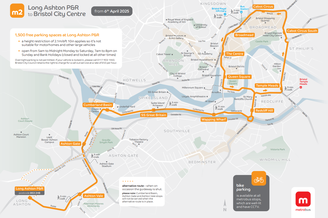 m2 route map